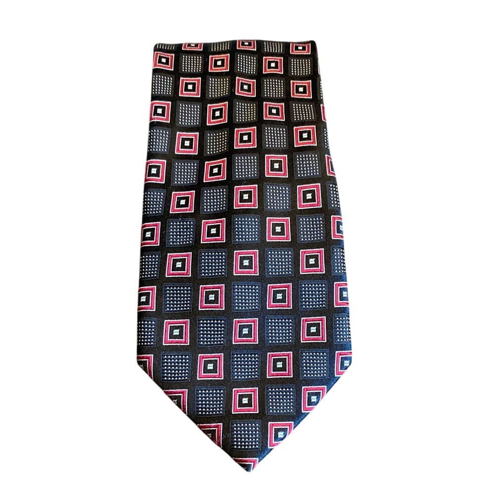 Donald J Trump Collection Mens Patterned Silk Tie Red White Blue‎ 60" Classic